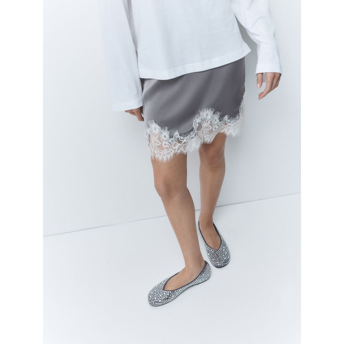 Ballerines à bout recourbé forever comfort® argent, NEXT