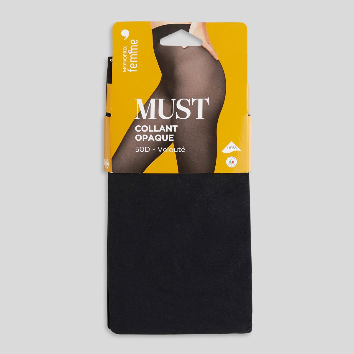 Collants opaques veloutés noir, MONOPRIX