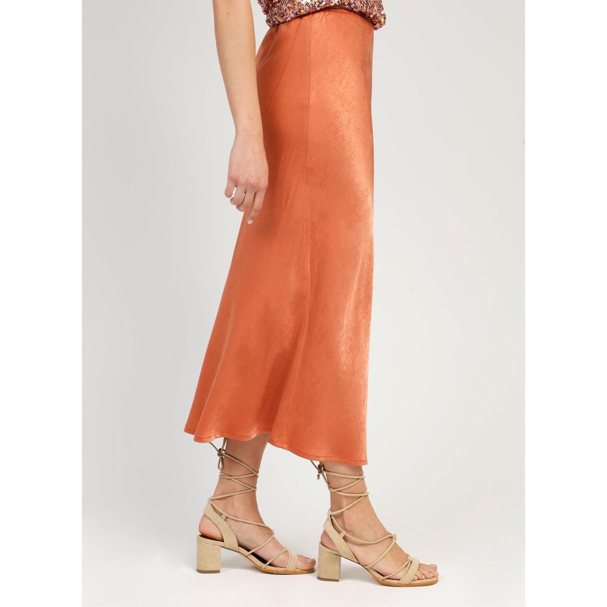 Jupe Midi GALVINE terracotta, AN'GE