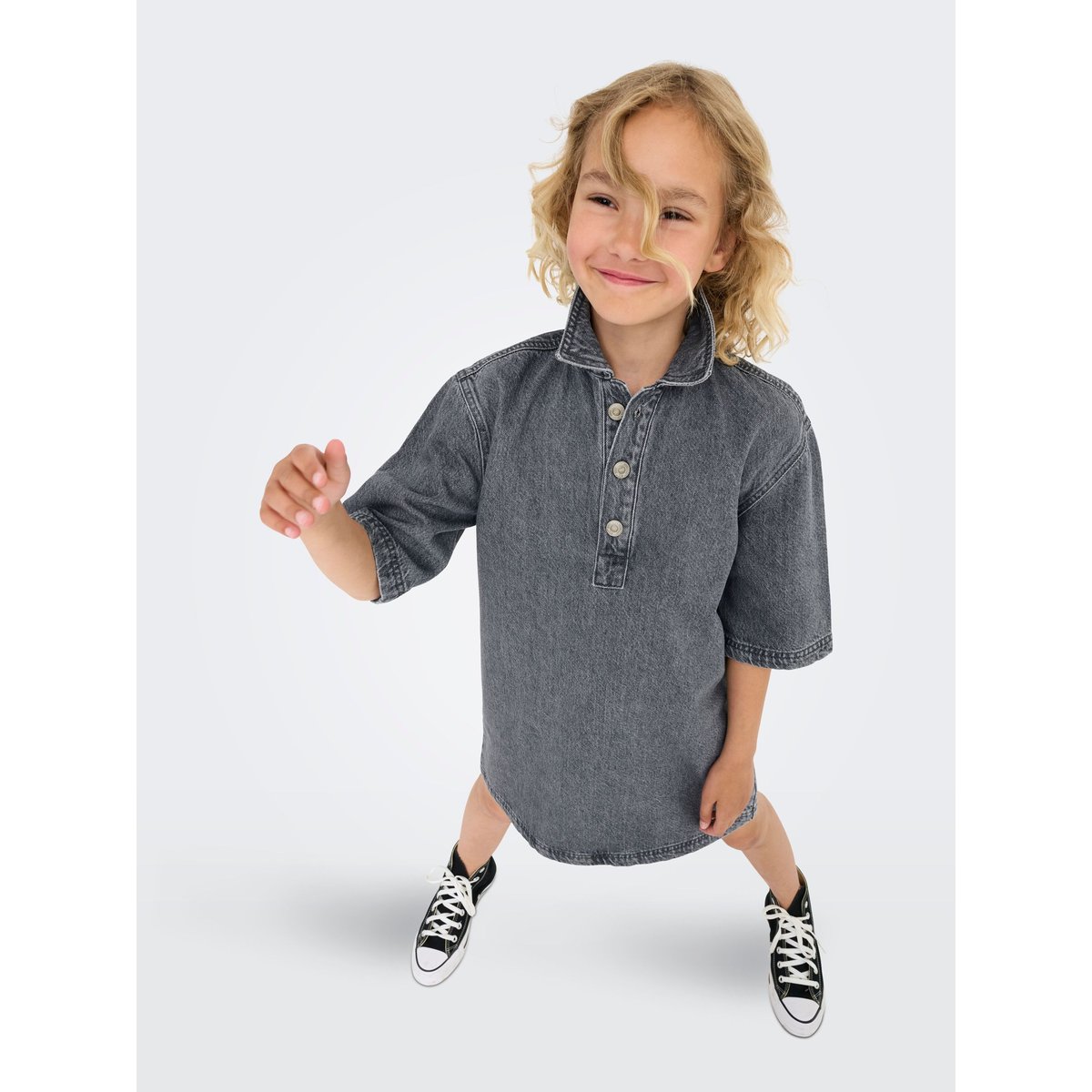 Robe En Denim grey denim, KIDS ONLY