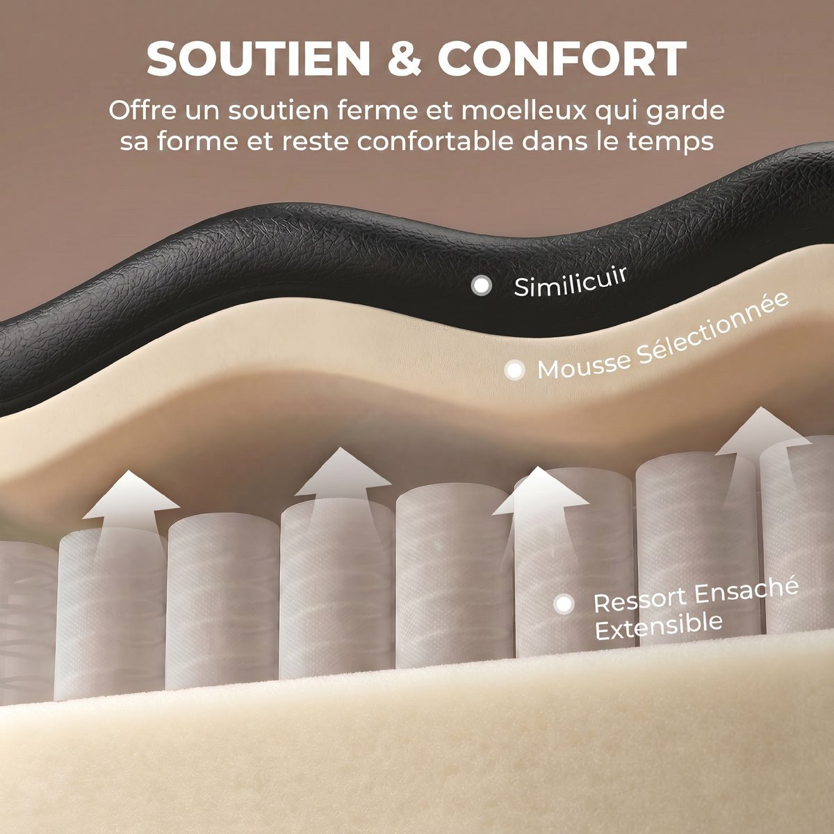 Chaise de bureau Revêtement synthétique Noir noir, HOMCOM