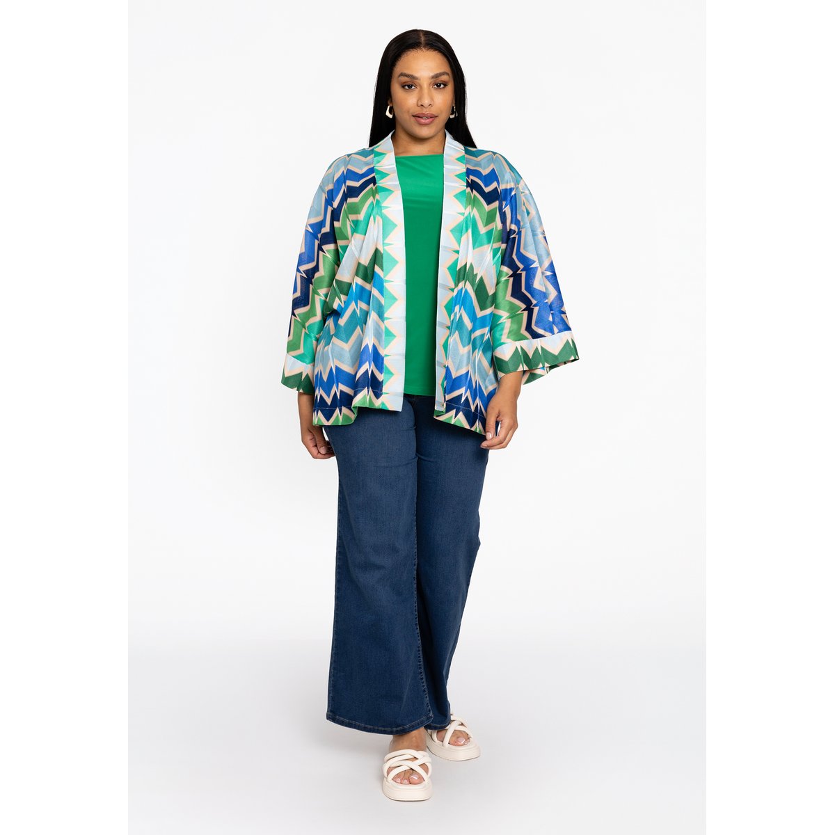Kimono imprimée bleu, YOEK