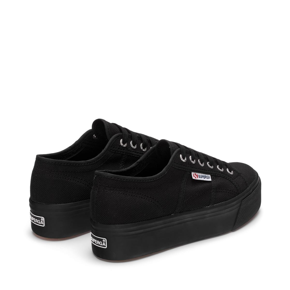 Baskets compensées en toile 2790 , COTW total black, SUPERGA