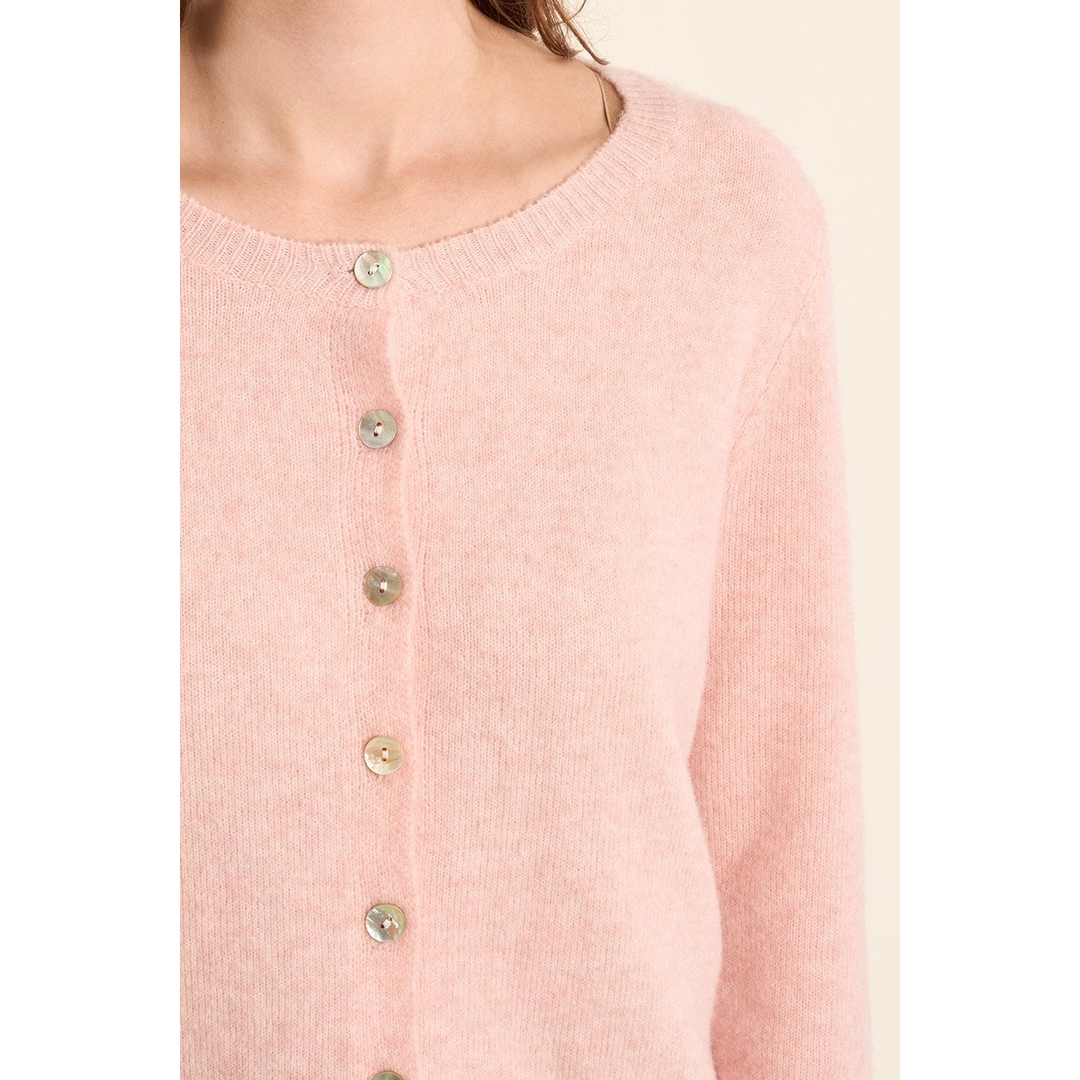 Cardigan en maille, boutonné rose, MOLLY BRACKEN