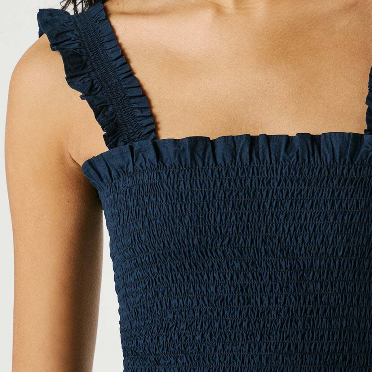 Robe Longue En Popeline encre bleue, PEPE JEANS