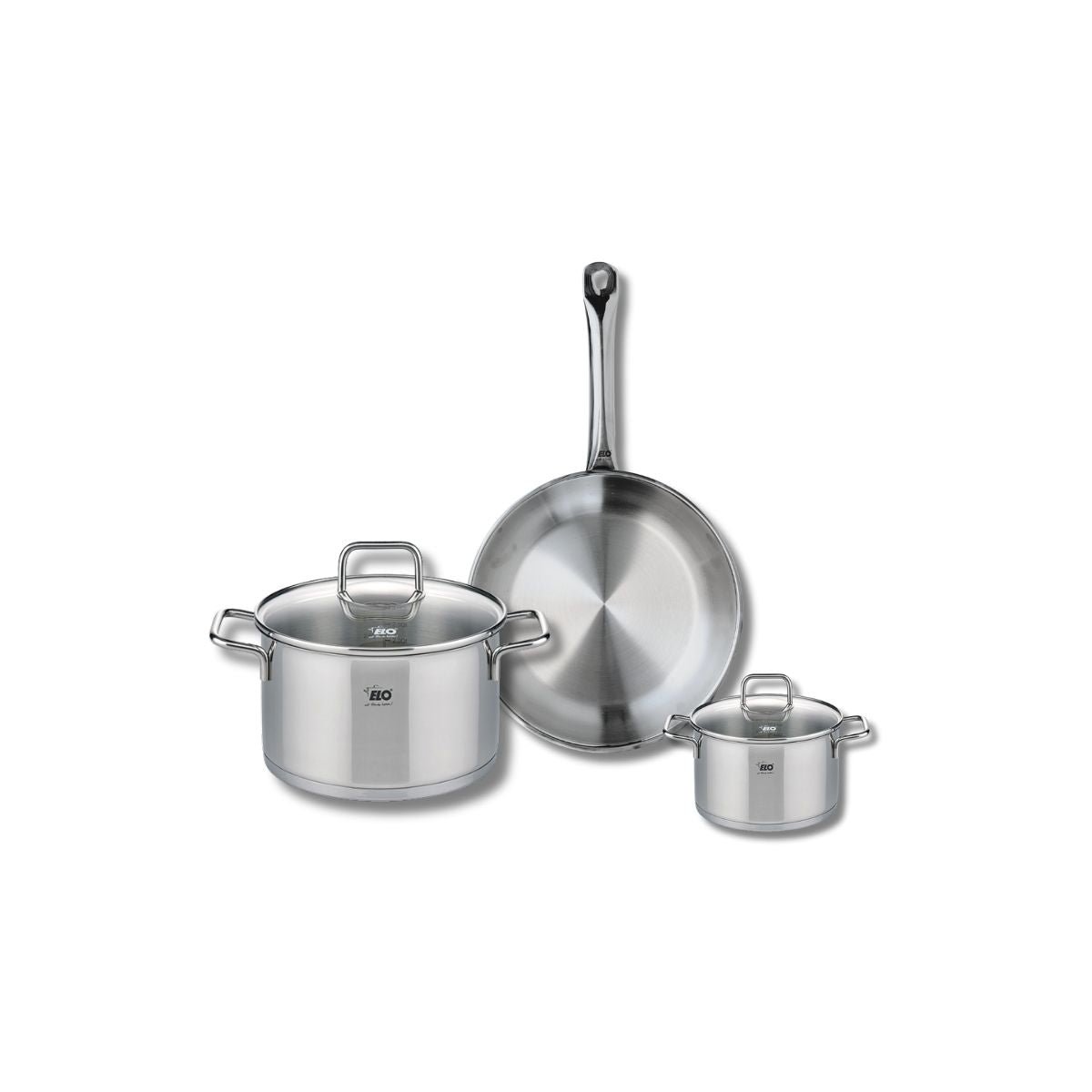 Batterie 1 poêle 24cm + 2 faitouts 12/20cm PROFI CITRIN gris, ELO