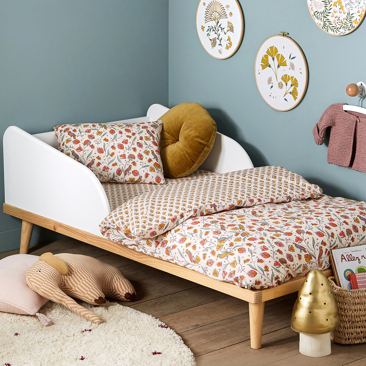 Drap-housse bébé en coton bonnet 17 cm, Bertille imprimé rose, LA REDOUTE INTERIEURS