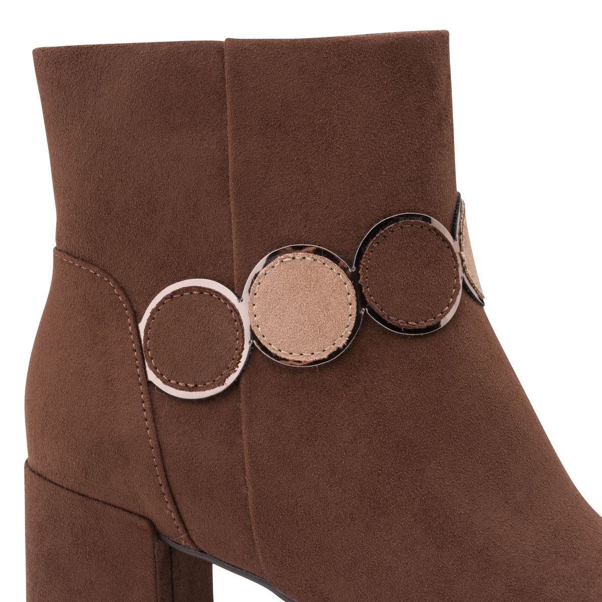 Bottine talon bloc marron taupe nubuck, MARCO TOZZI