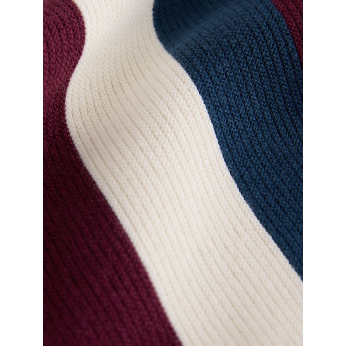 Polo zippé en maille à rayures violet/bleu marine, NEXT