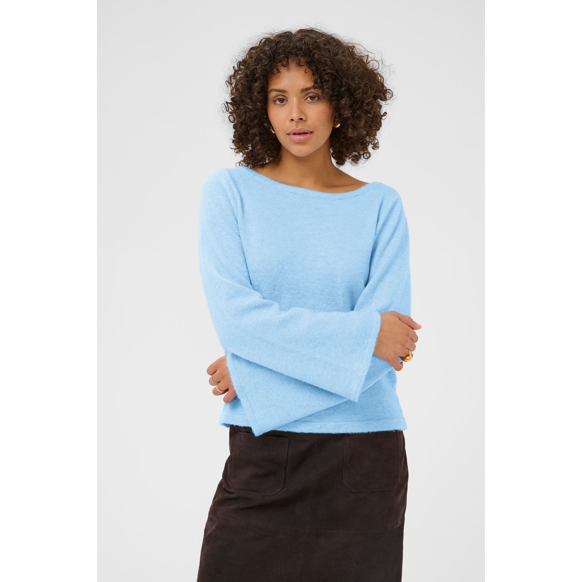 Pullover tricoté bleu windsurfer melange, KAFFE