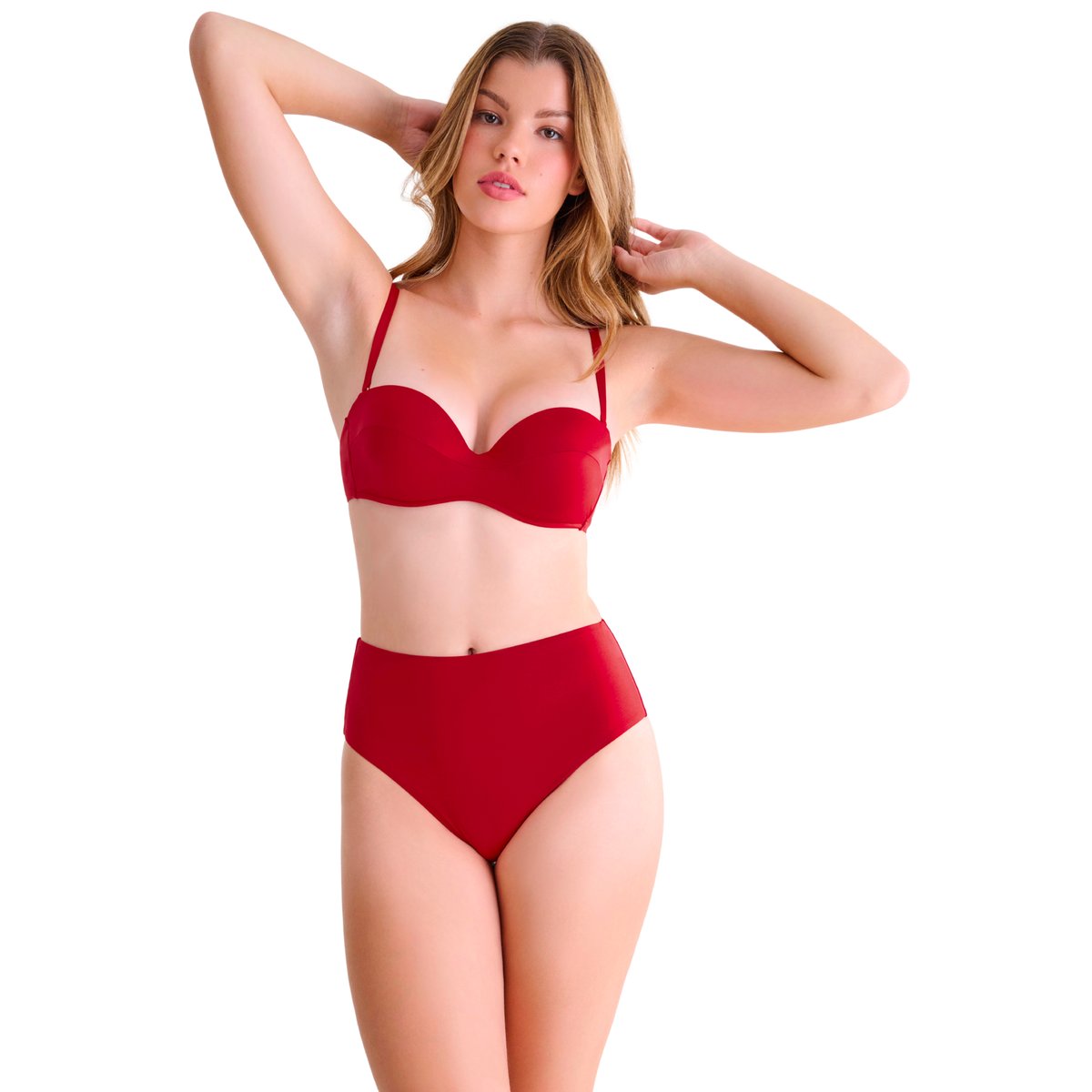 Haut maillot de bain bandeau préformé PORTOFINO rouge, LISCA