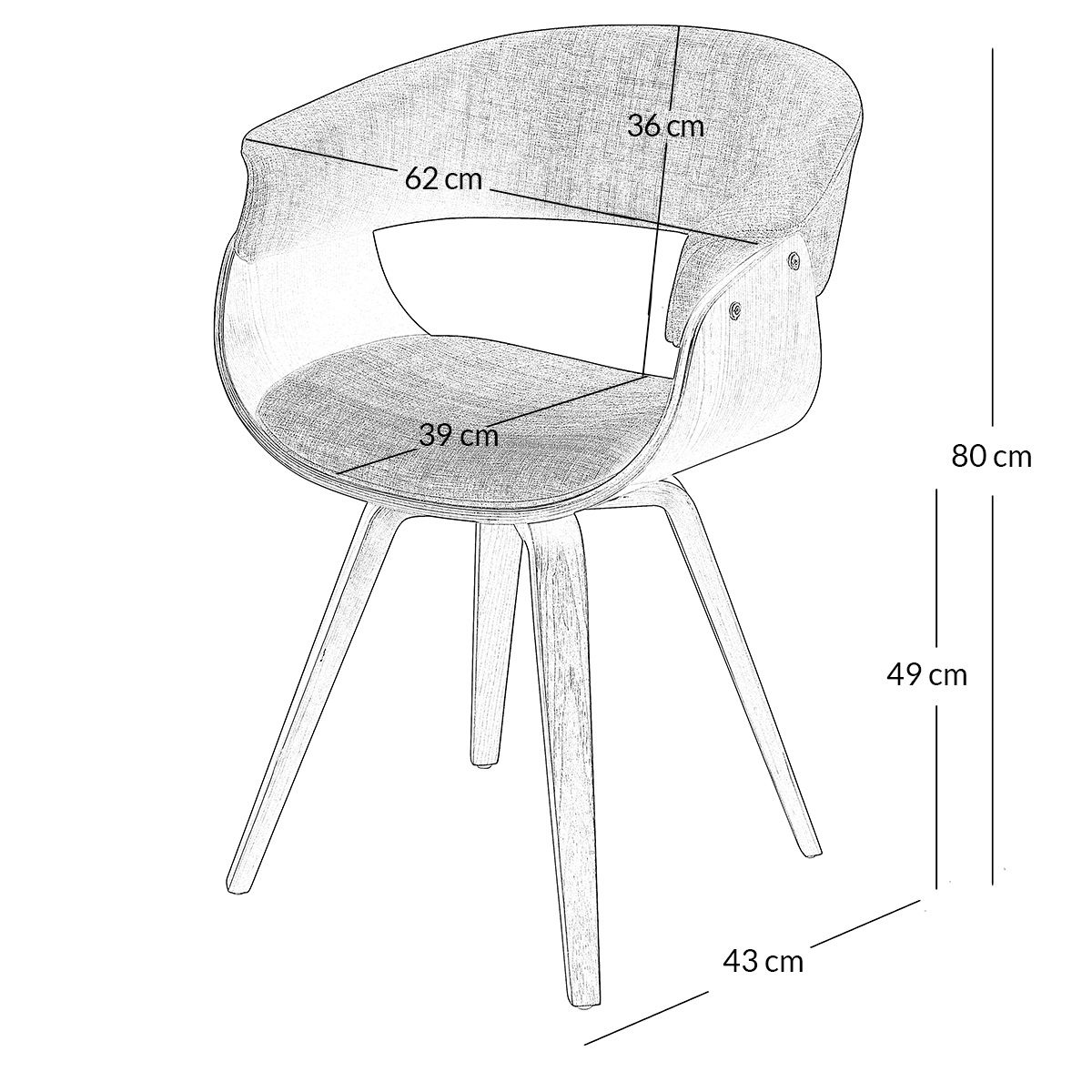 Fauteuil gris foncé, ZAGO