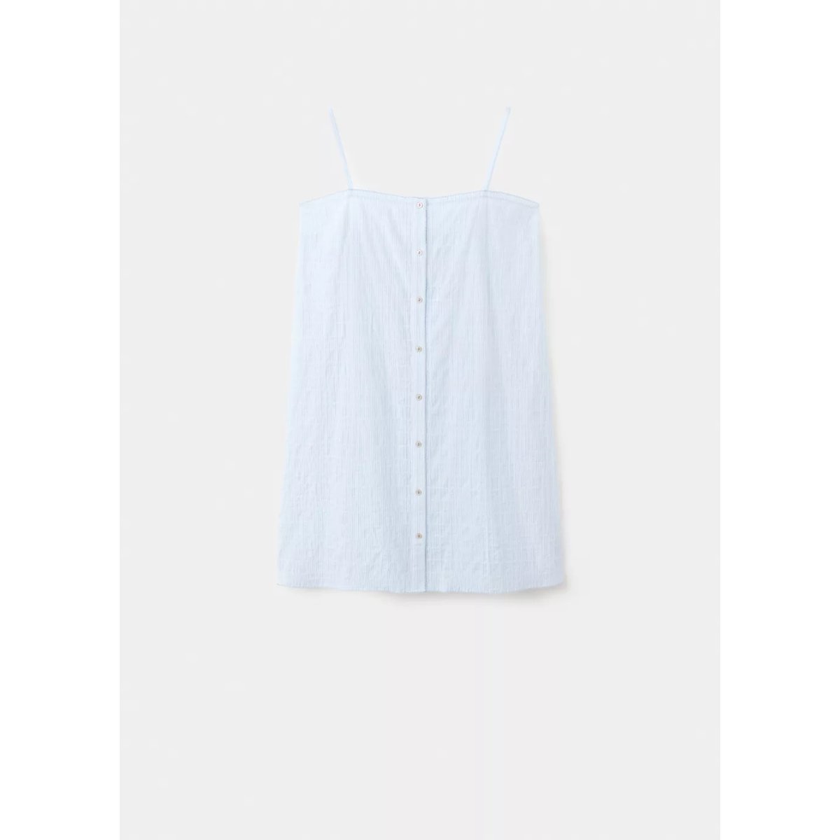 Chemise de nuit coton à bretelles bleu, MANGO