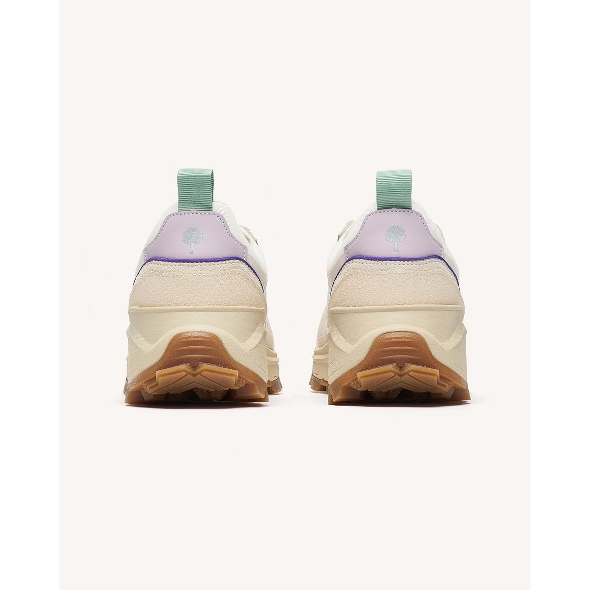Running tissu suede HAZEL MONSTERA blanc et vert clair, FAGUO