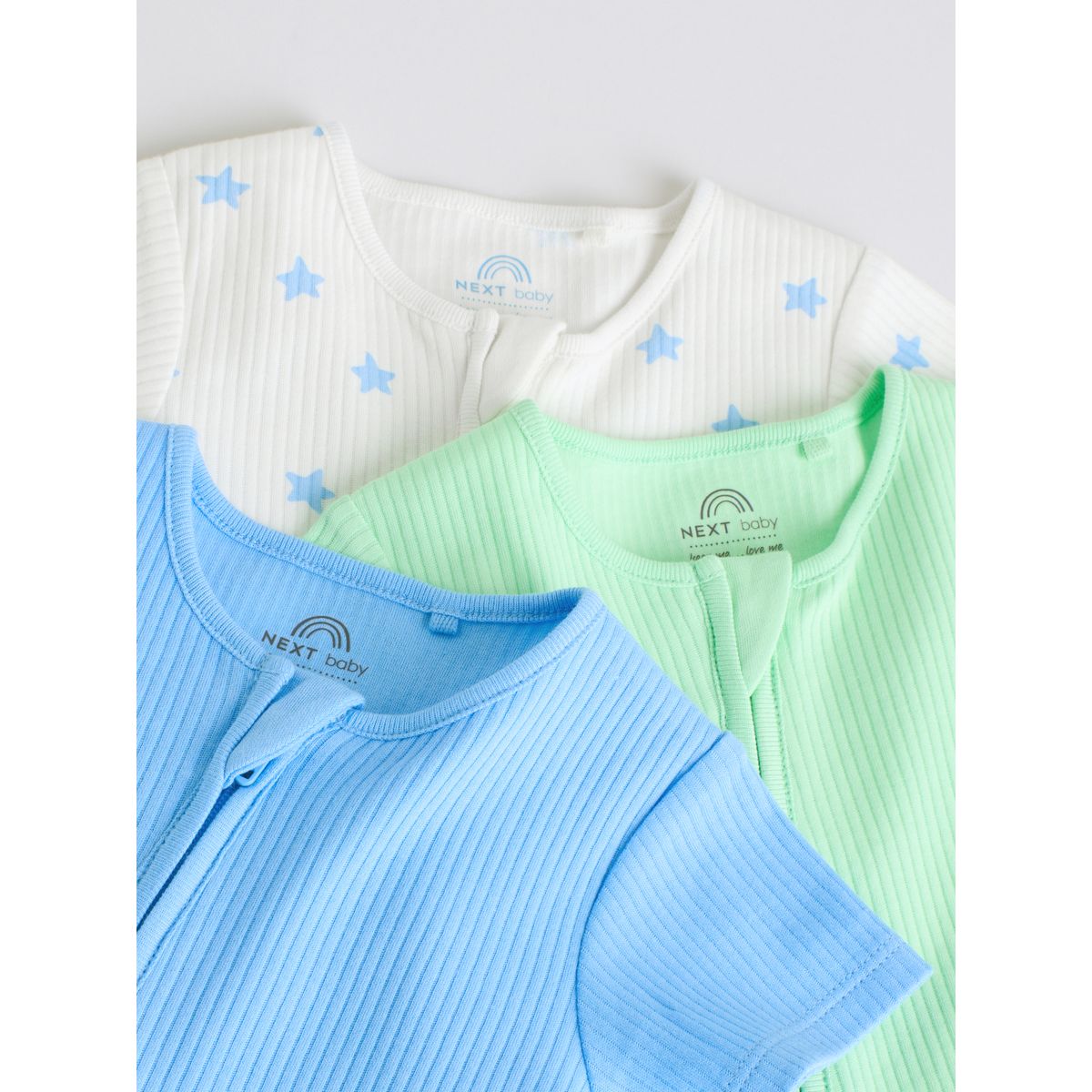 Barboteuse zippée double sens, lot de 3 bleu, NEXT