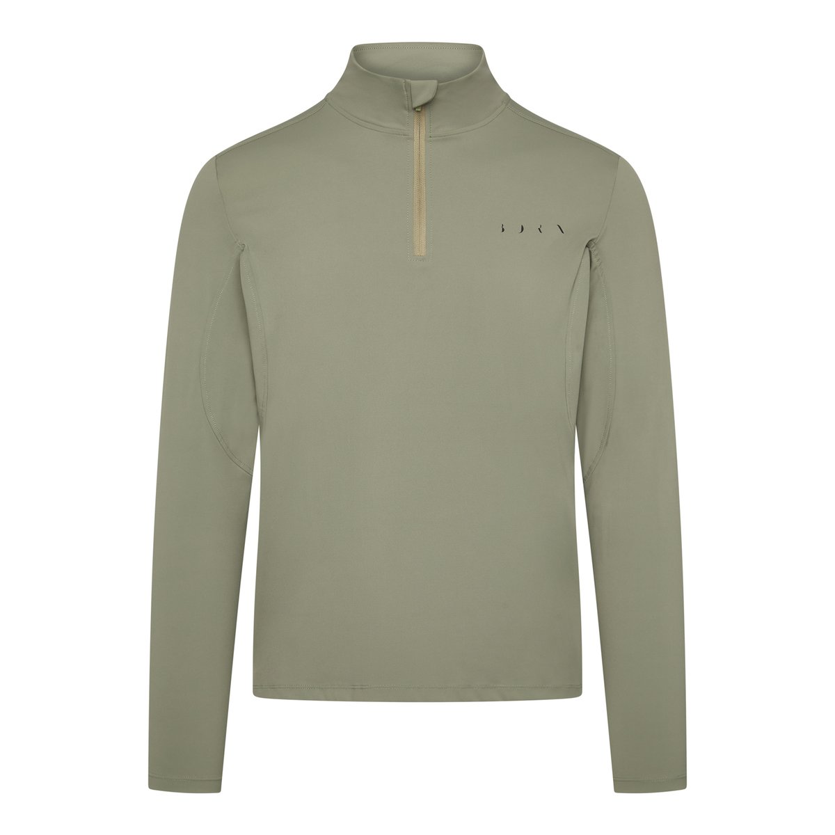Sweat de sport homme Kael Demi-zip fermeture éclair vert thé, BORN