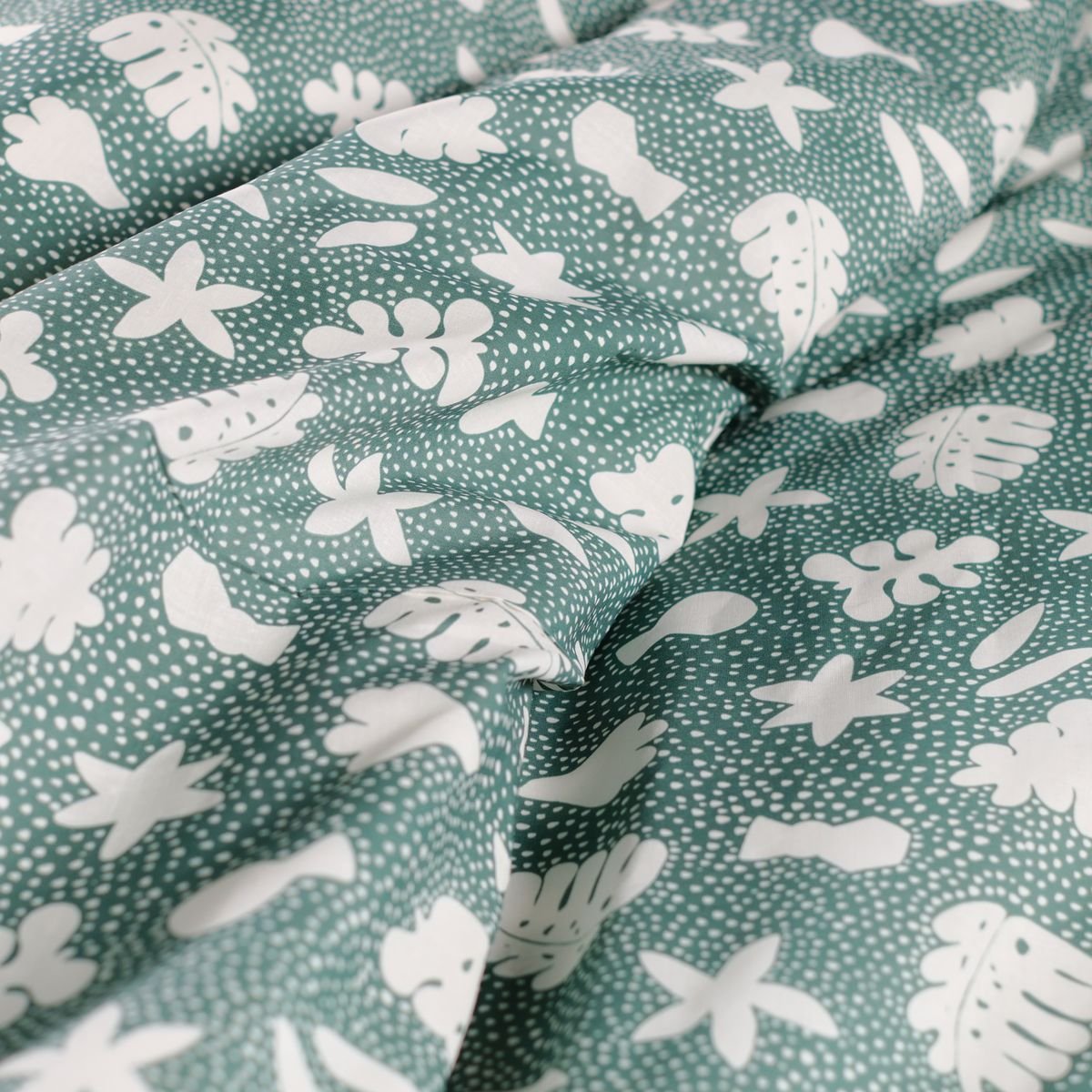 Parure de lit imprimé floral coton SUNSHINE AGATHE vert, TODAY