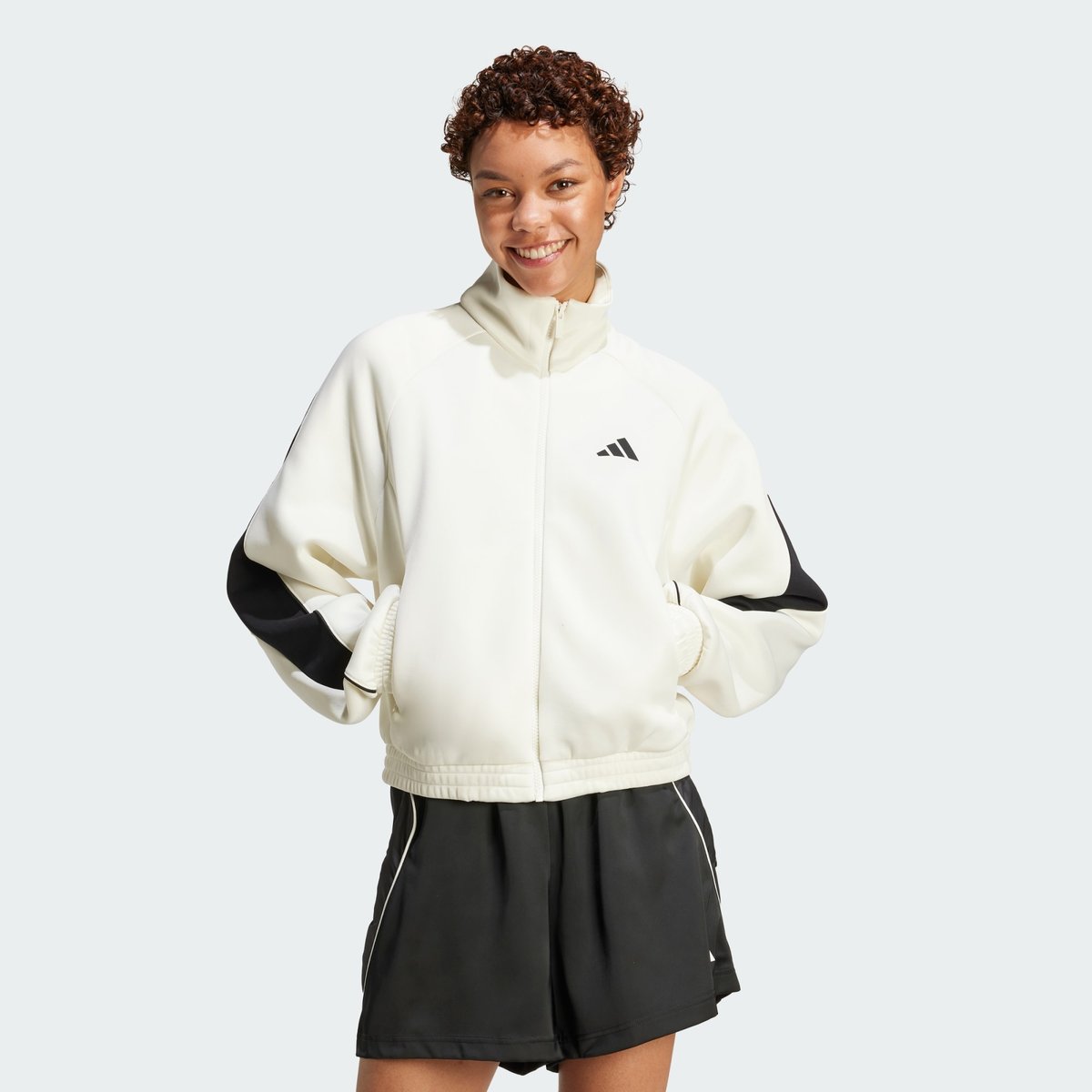 Veste zippée STADIUM off white / black, ADIDAS SPORTSWEAR
