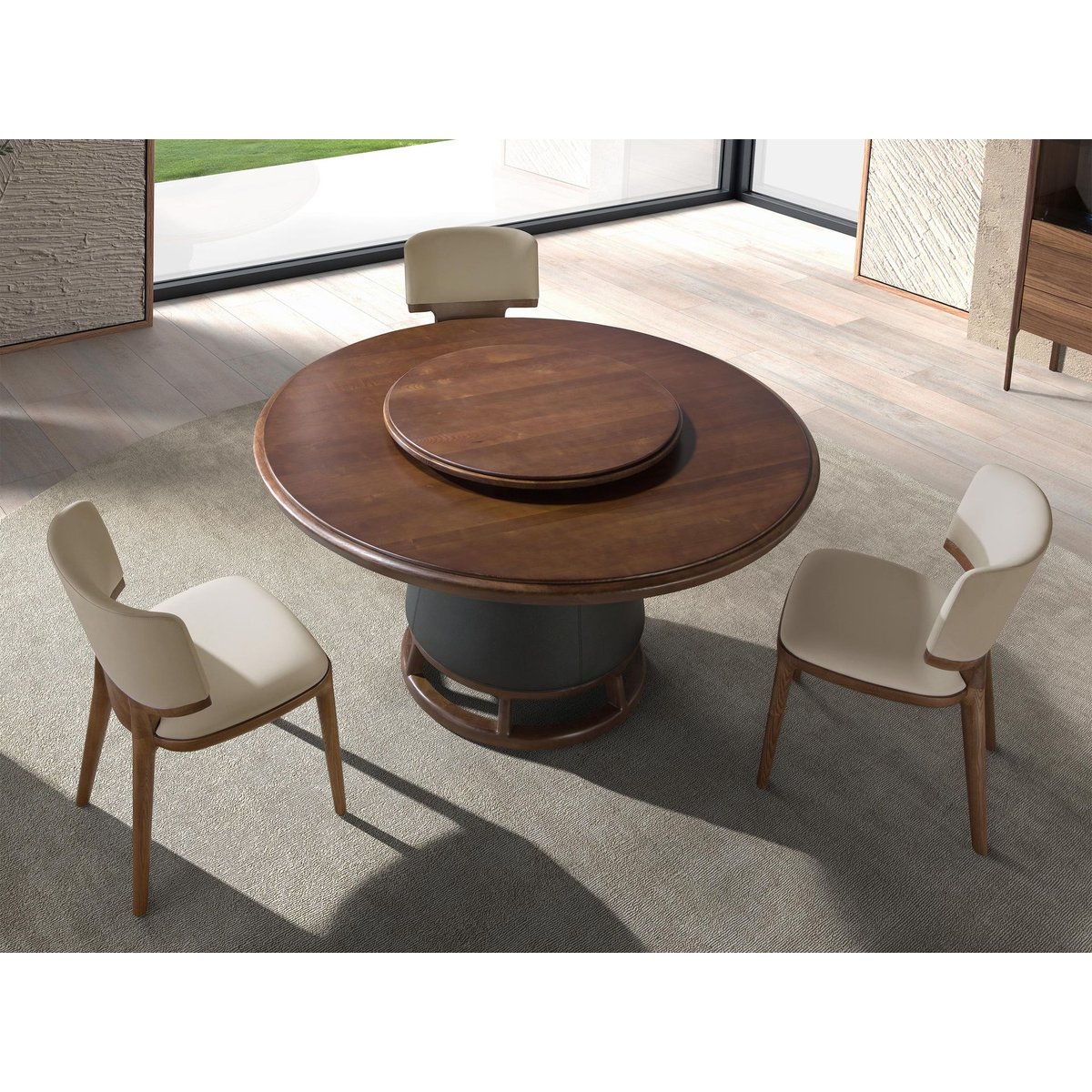 Chaise en similicuir noyer | crème, ANGEL CERDA