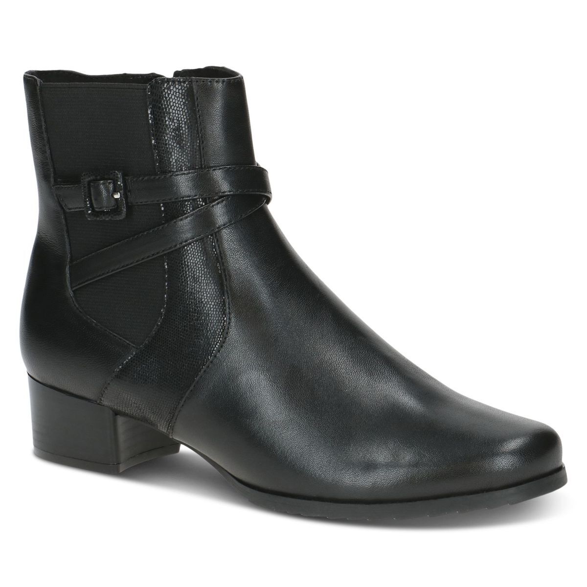 Bottine en cuir noir zèbre, CAPRICE