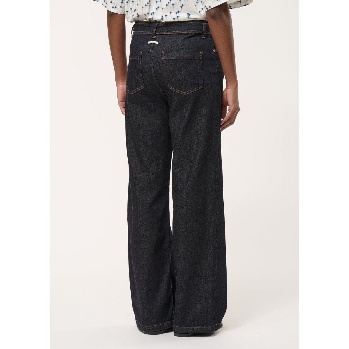 Jean flare taille haute en coton biologique brut, HUMILITY