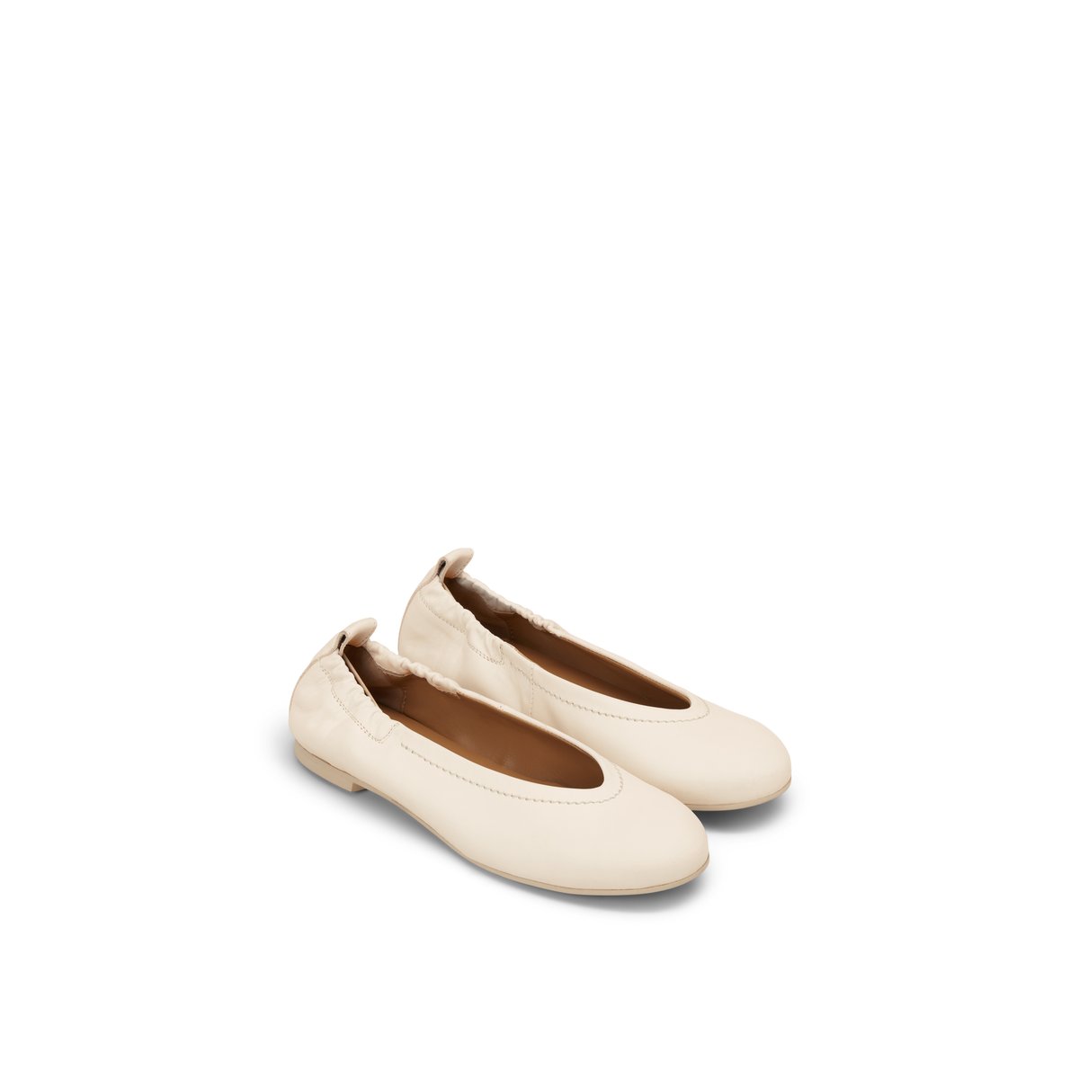 Ballerine en cuir de vache noble weiß, MARC O'POLO