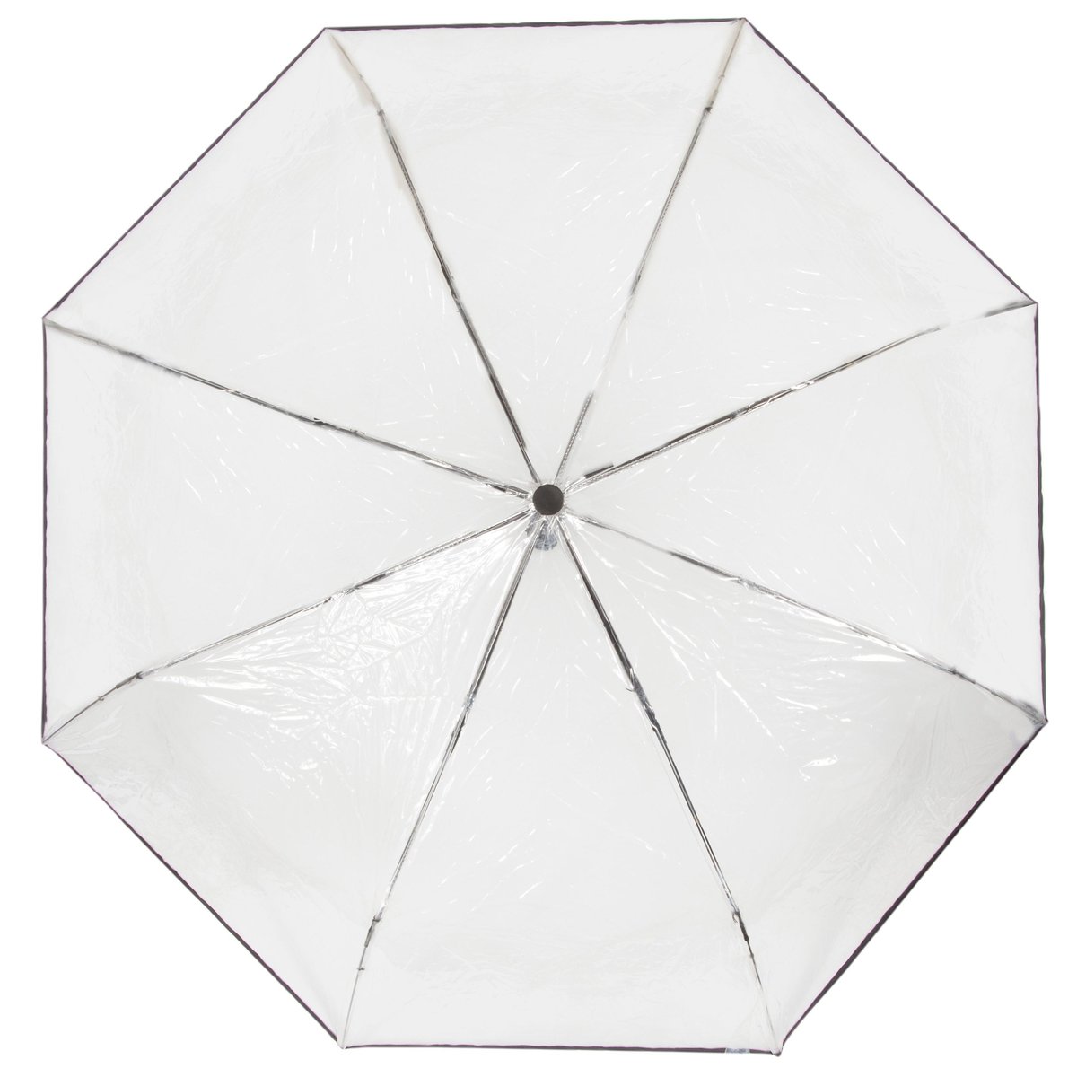 Parapluie transparent pvc/noir, ISOTONER