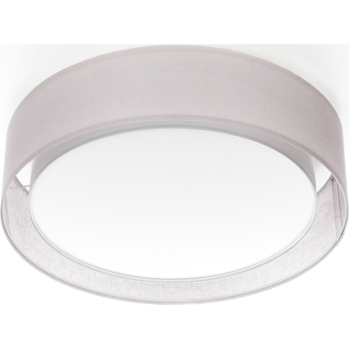 Plafonnier rond en tissu double couche Puro gris tissu semi transparent, BPS KONCEPT