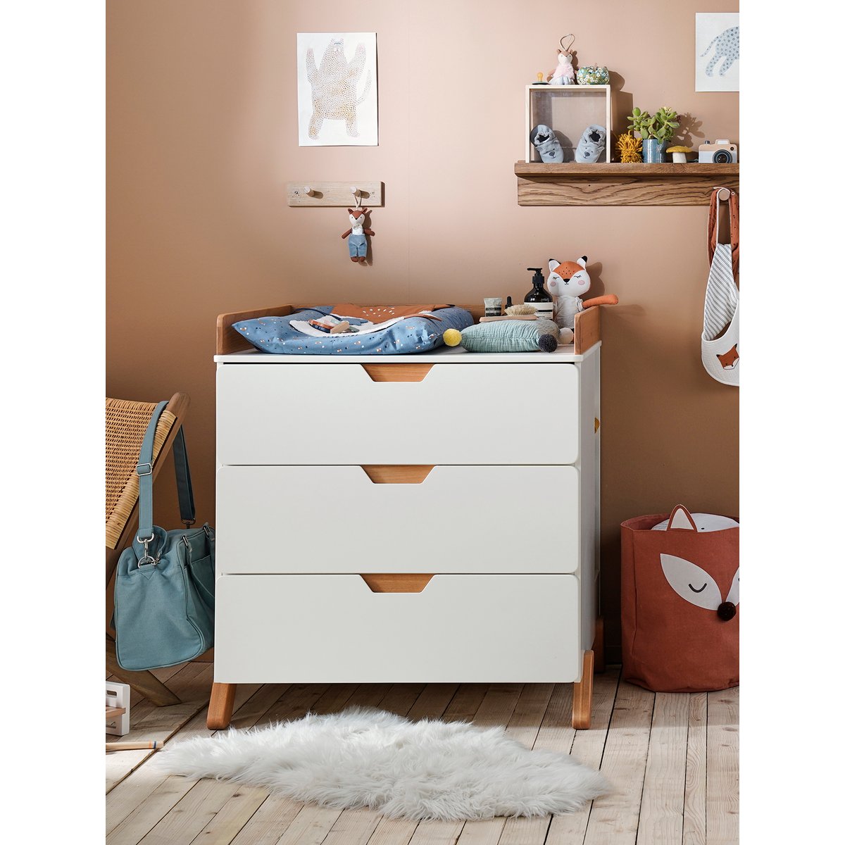 Commode à langer LIGNE PIROUETTE blanc - bois, VERTBAUDET
