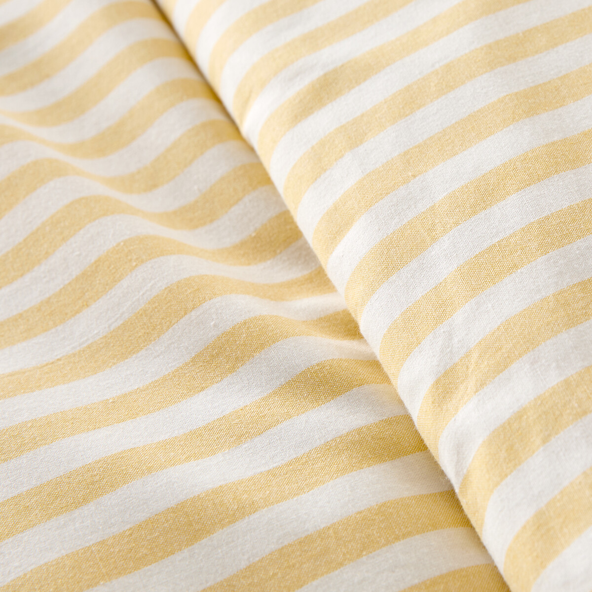 Soizic Yellow Striped Cotton Yarn-Dyed Duvet Cover yellow striped, LA REDOUTE INTERIEURS