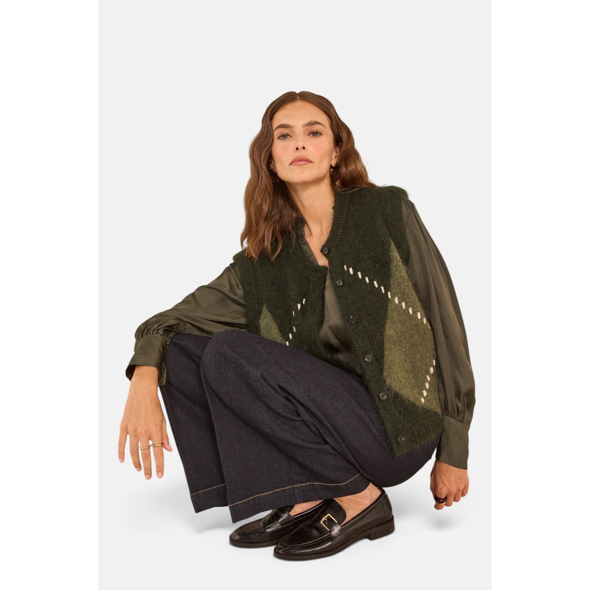 Gilet sans manches en mohair ALPHA cypres, Maison 123