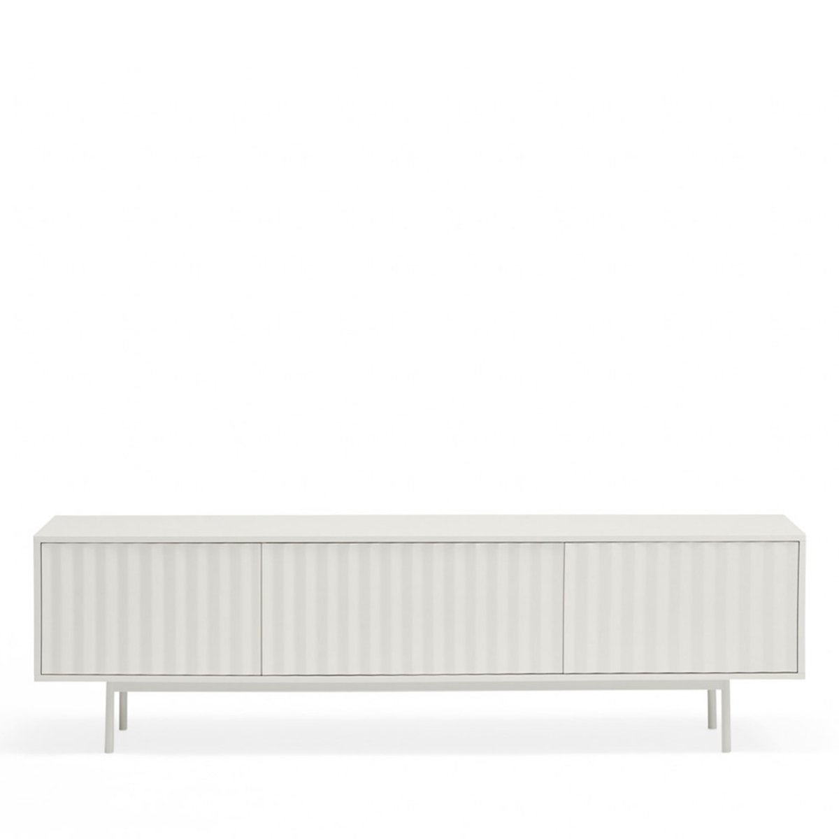 Meuble TV en bois 3 portes L180cm- SIERRA blanc, TEULAT