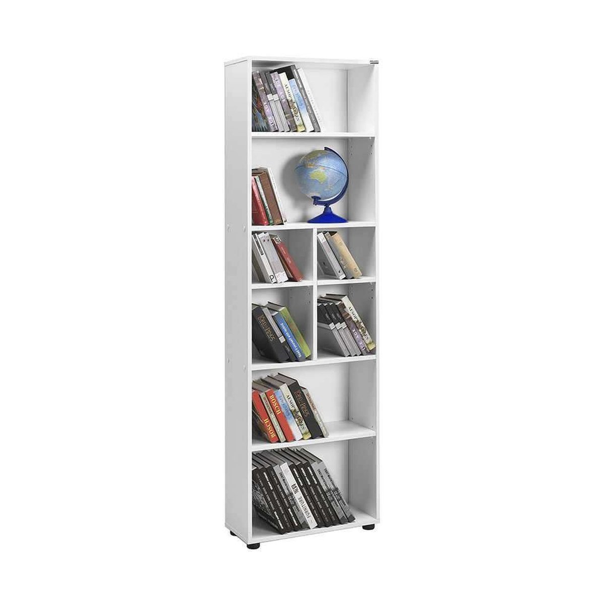 Bibliothèque haute 6 niveaux ouverts LIGNEA blanc, TOILINUX