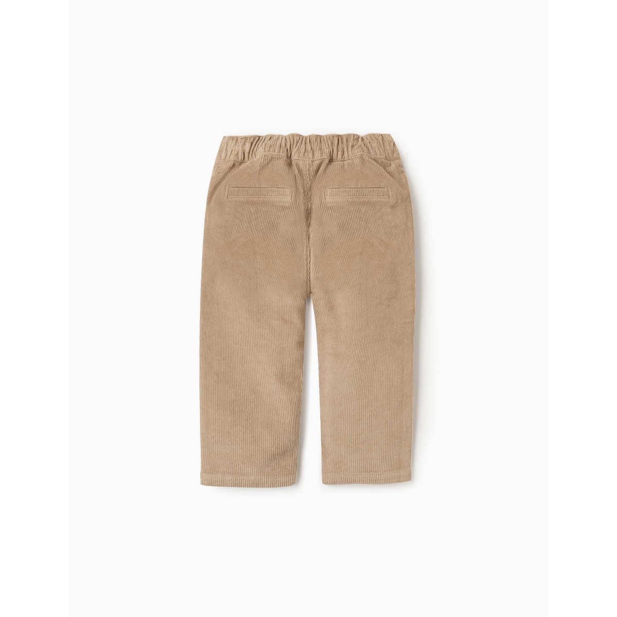 Pantalon chino à coupe droite en velours côtelé beige, ZIPPY