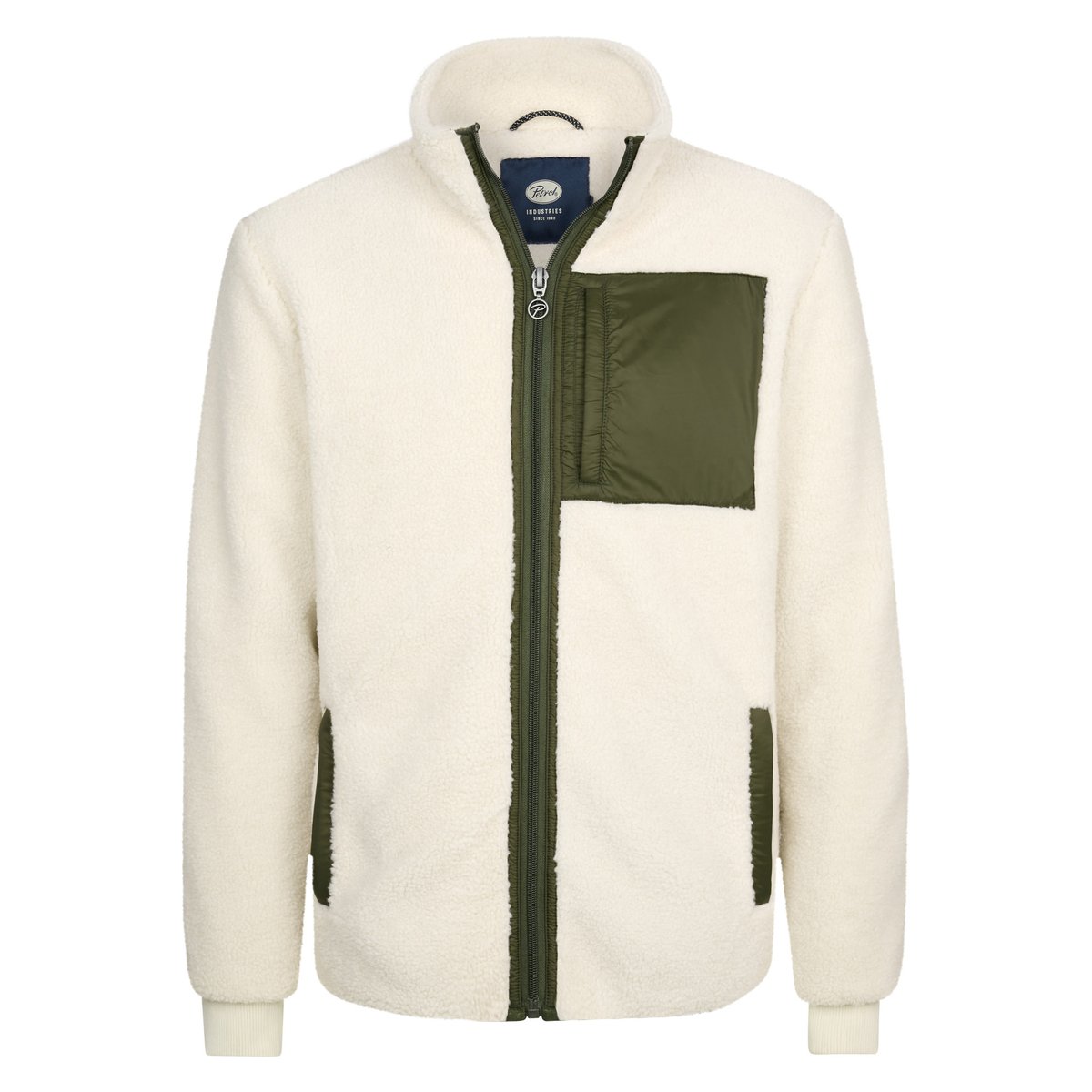Veste en polaire sherpa ironwood blanc seashell, PETROL INDUSTRIES
