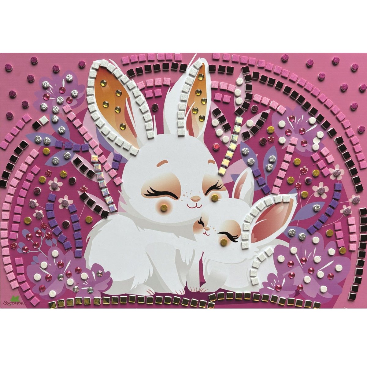 5 Maxi mosaïques Animaux mignons rose, SYCOMORE
