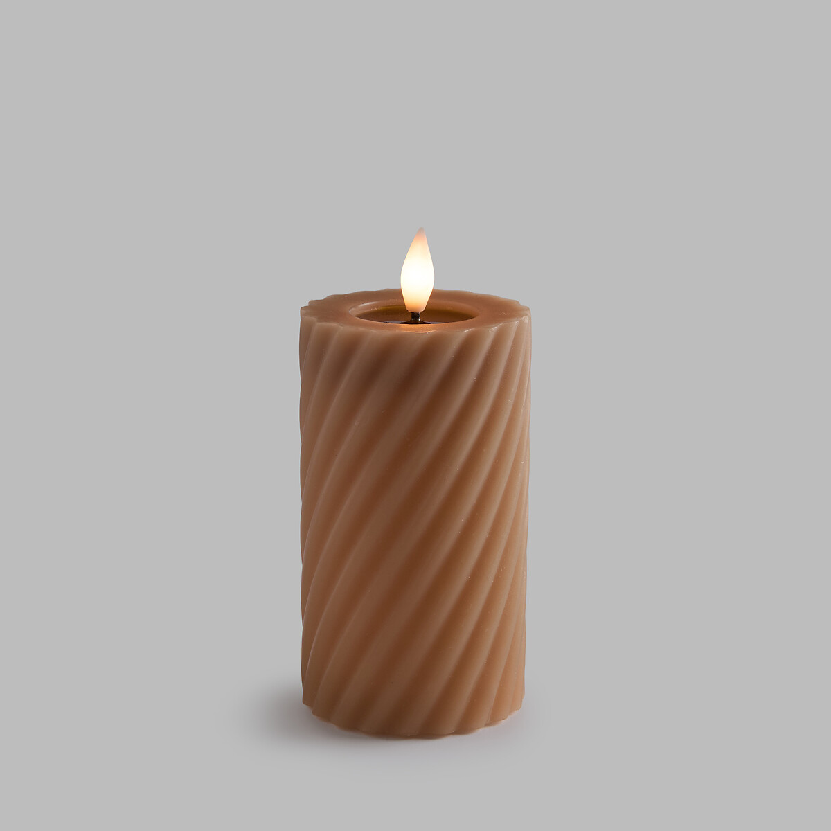 Bougie LED torsadée, en cire, hauteur 16 cm, CASPAR moka, LA REDOUTE INTERIEURS