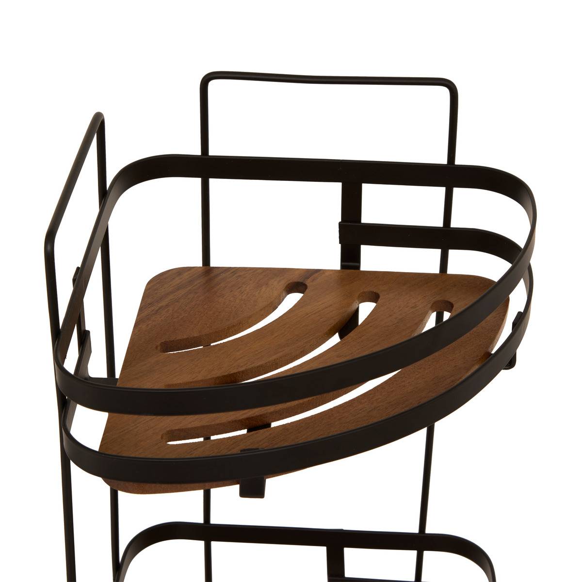 Étagère de douched'angle 3 niveaux en acacia BLACKACIA noir, 5FIVE SIMPLY SMART