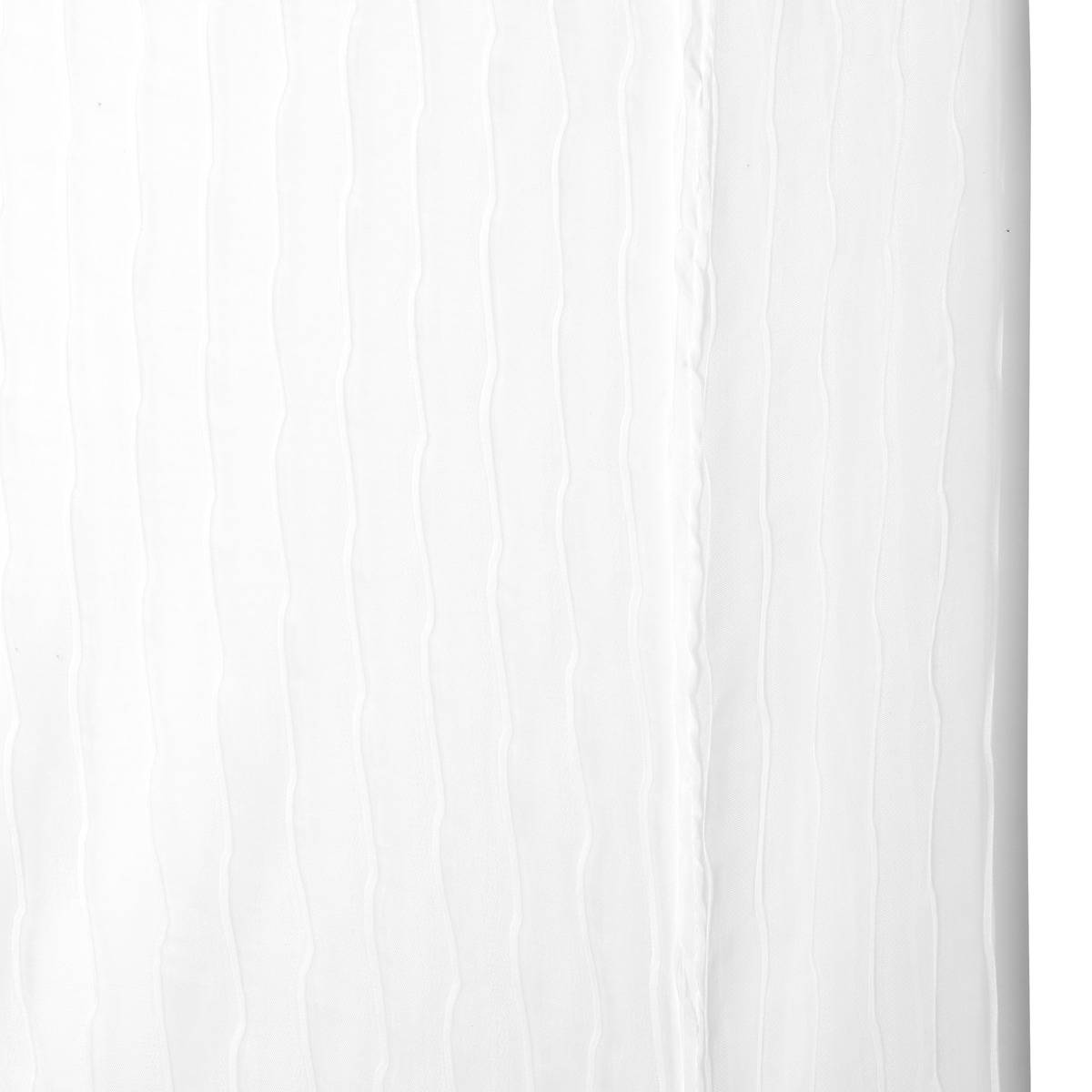 Voilage rayures texturées MILA blanc, ATMOSPHERA