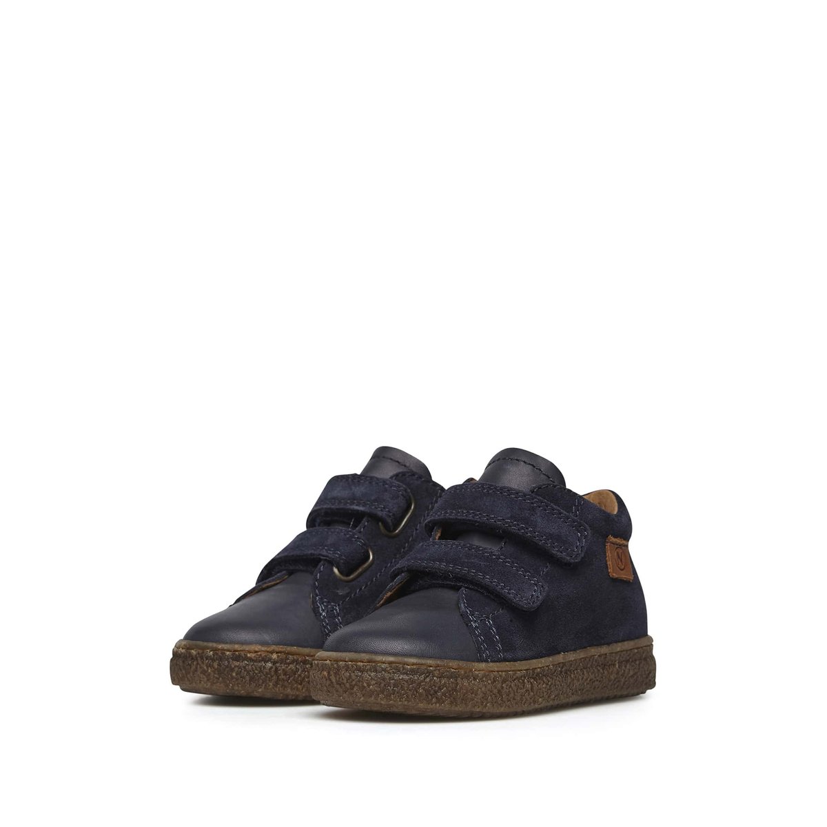 Baskets En Cuir Nappa Et Daim Albus Vl marine, NATURINO