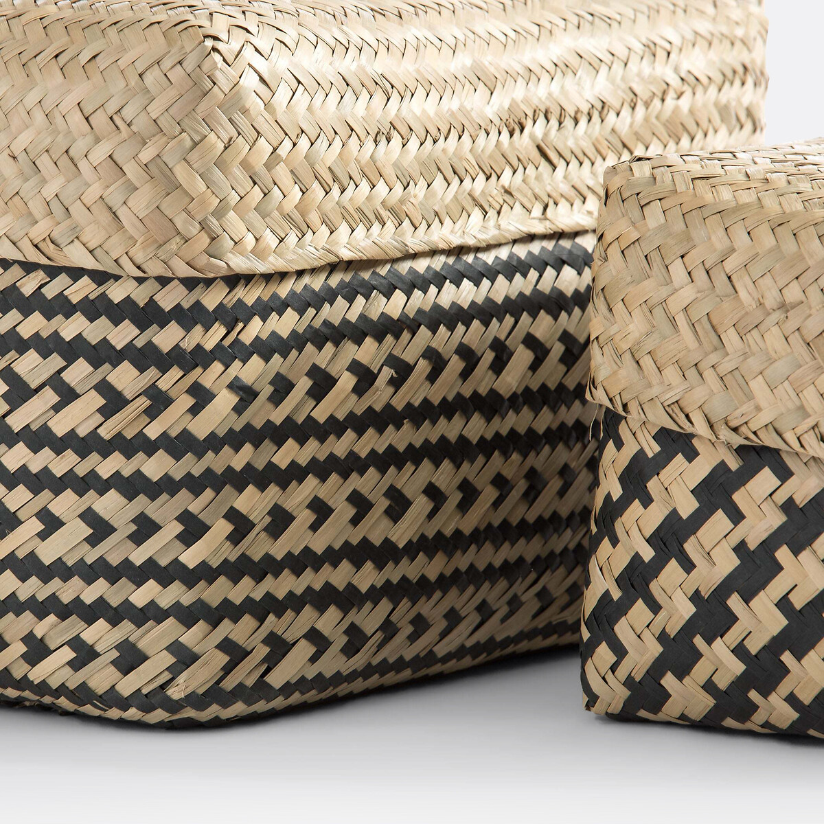 Lot de 2 paniers, Kotak naturel/noir, LA REDOUTE INTERIEURS