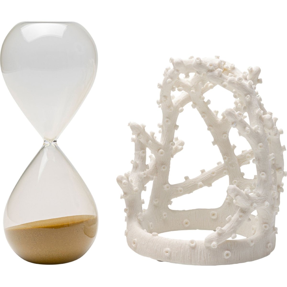 Sablier imitation corail blanc, KARE DESIGN