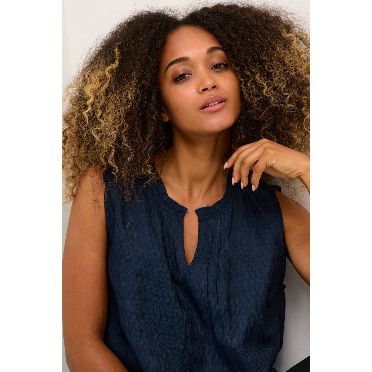 Blouse sans manches bleu total eclipse, CREAM
