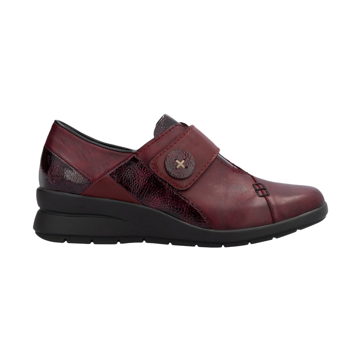 Basket Basse Cuir Cristallino rouge, RIEKER