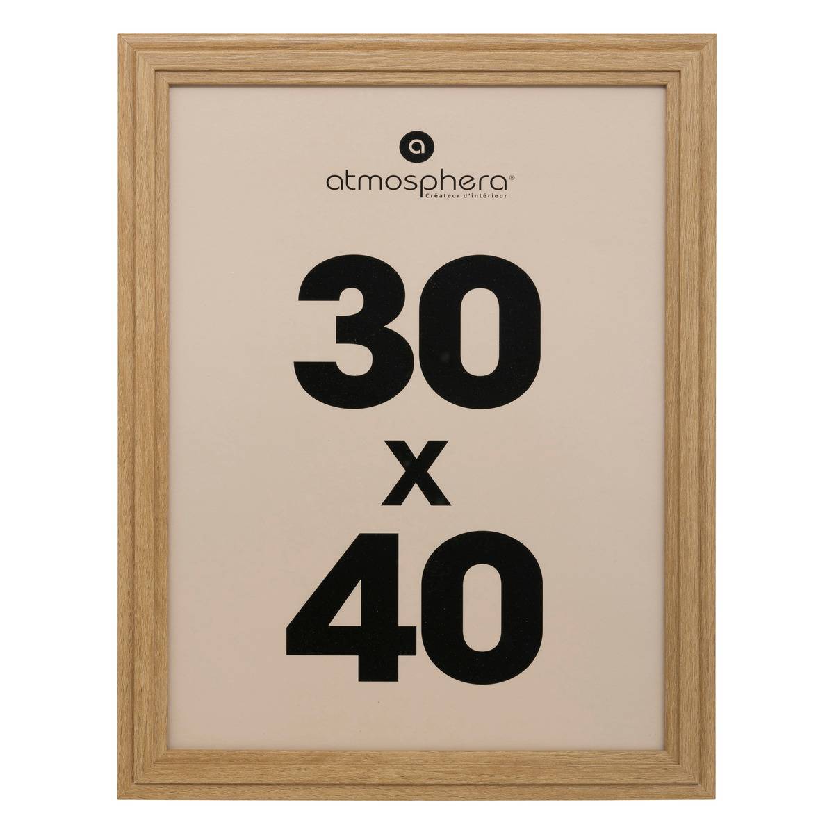 Cadre photo effet bois à moulures 30x40cm ALIX marron, ATMOSPHERA