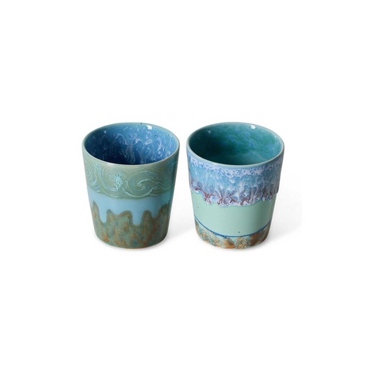 Tasses à café grès Van Gogh set de 2 Self Portrait bleu clair, HKLIVING