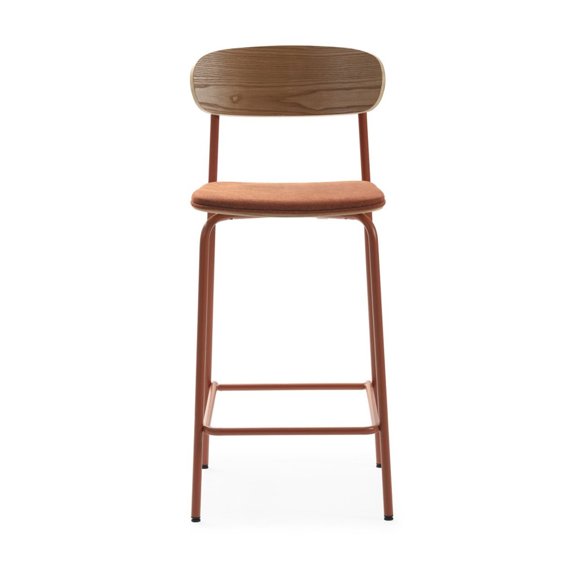 Lot de 2 chaises de bar en tissu et métal H66cm- ARNO rouille, DRAWER