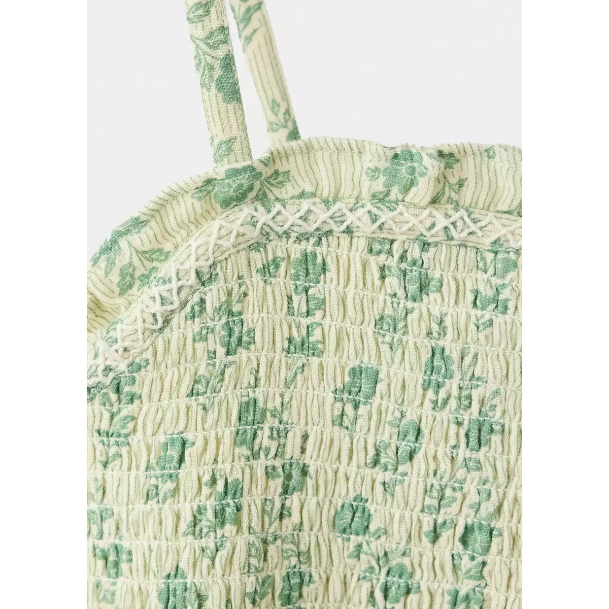 Blouse à bretelles à imprimé floral vert, MANGO KIDS