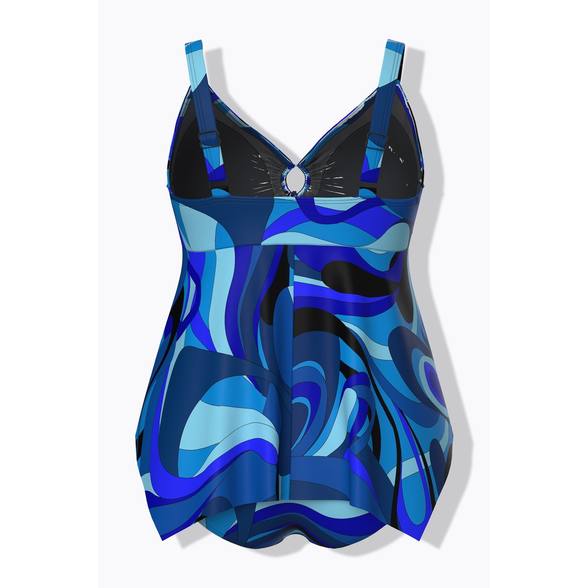 Tankini à motif vagues bleu roi, ULLA POPKEN