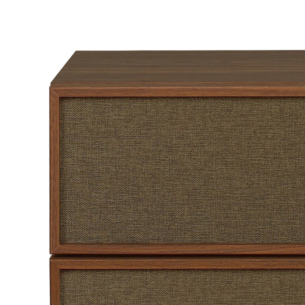 Bureau décor bois et tissu 2 portes 2 tiroirs 1 niche 140cm KUBA noyer, SWEEEK